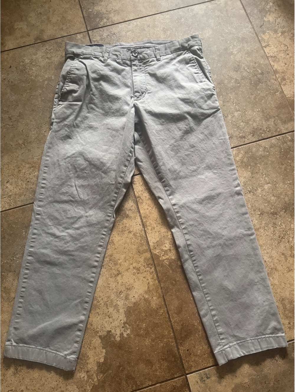 1901 Ballard Slim Fit Men’s Pants 34x30 Gray Chino Stretch Casual Dress Khaki